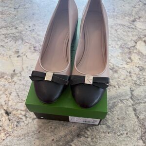 kate spade Two-Tone Ballet Flats in Black & Blush